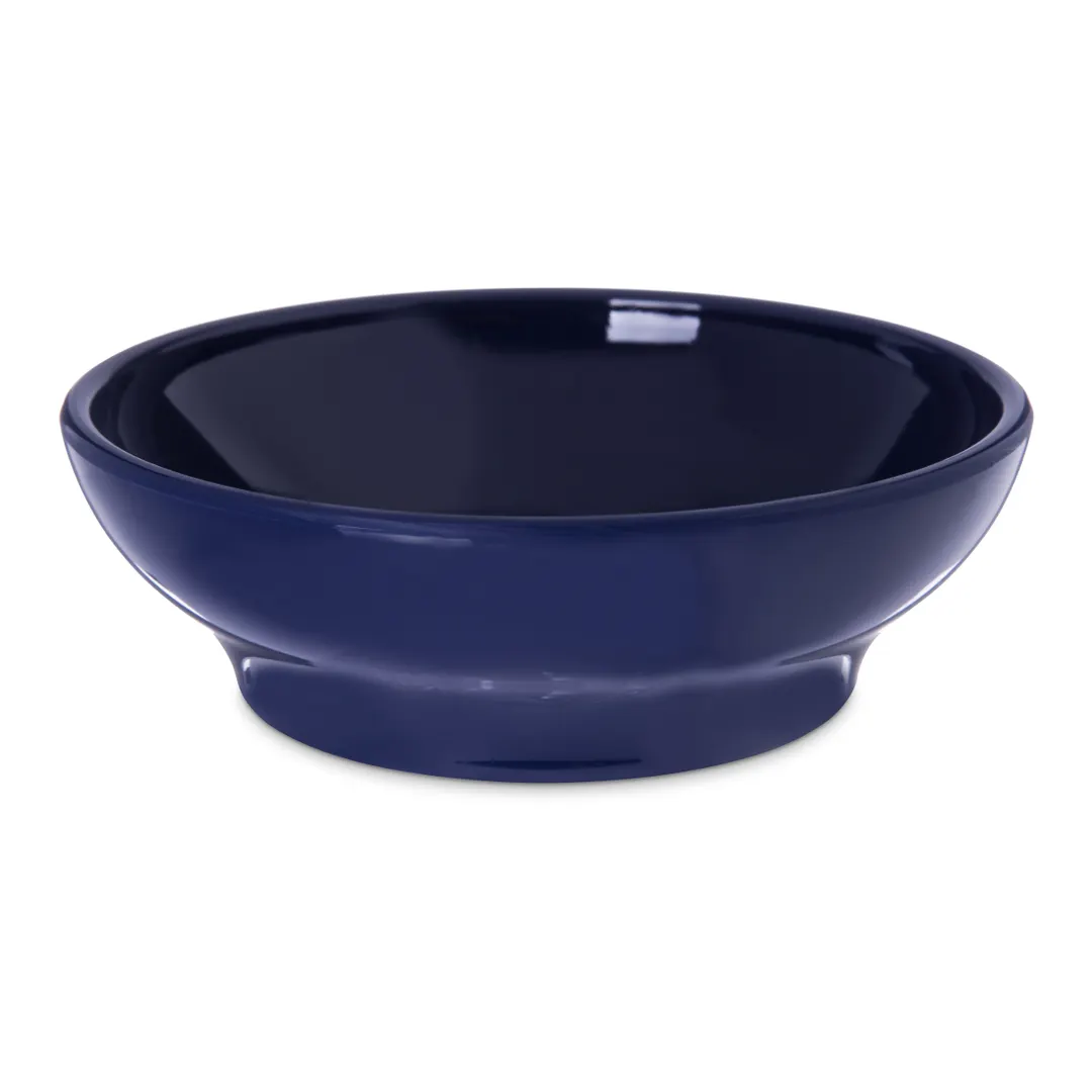 Carlisle 4312560 - 5 oz Blue Round Sauce Dish, 4" Dia, SAN Plastic, Dishwasher Safe, 180°F Max
