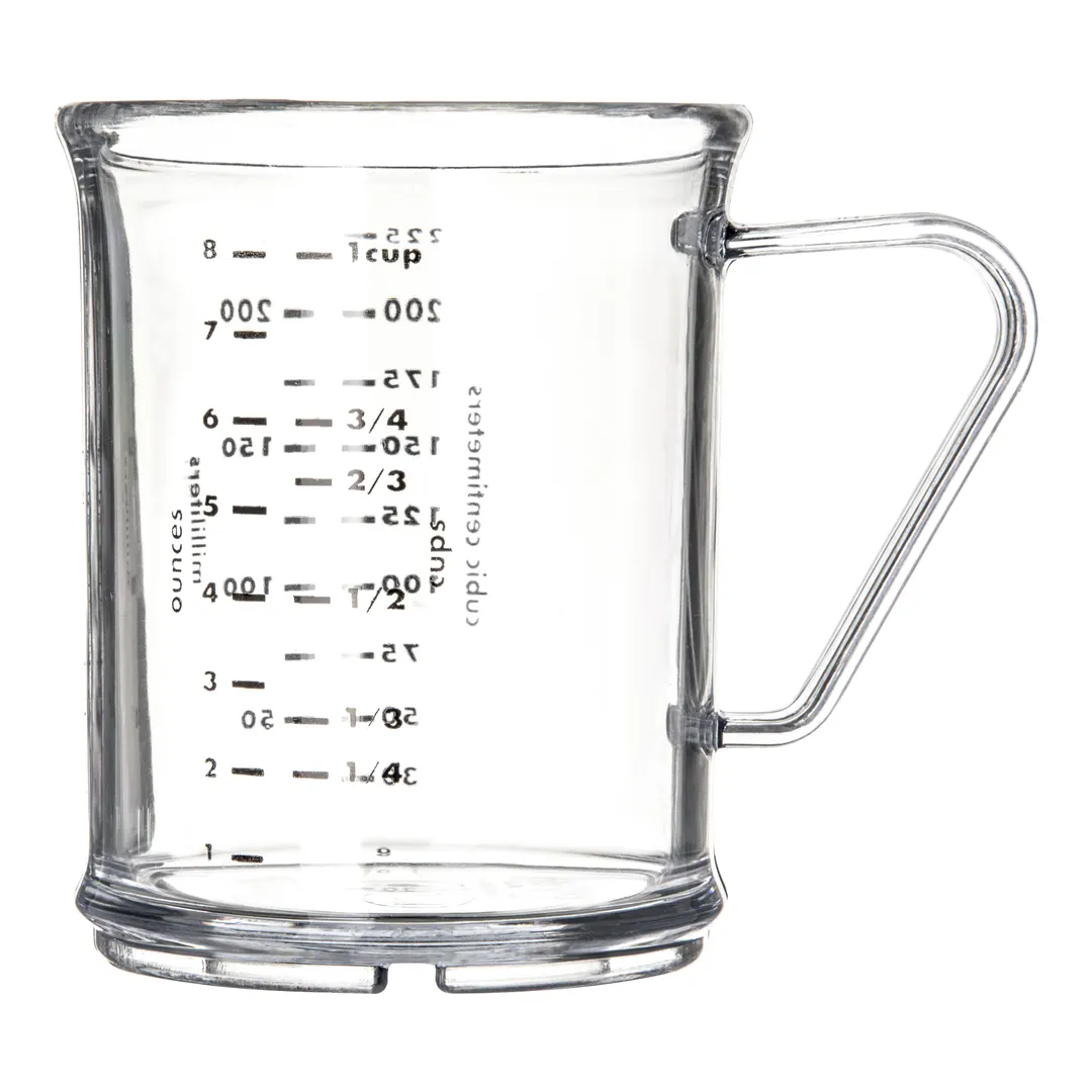 Carlisle 431507 Measuring Cup, 8 oz (1 cup) Capacity, Polycarbonate, Clear, Stain & Break Resistant