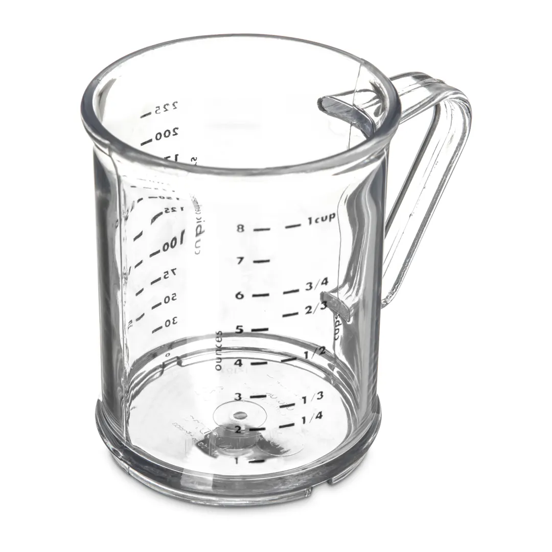 Carlisle 431507 Measuring Cup, 8 oz (1 cup) Capacity, Polycarbonate, Clear, Stain & Break Resistant