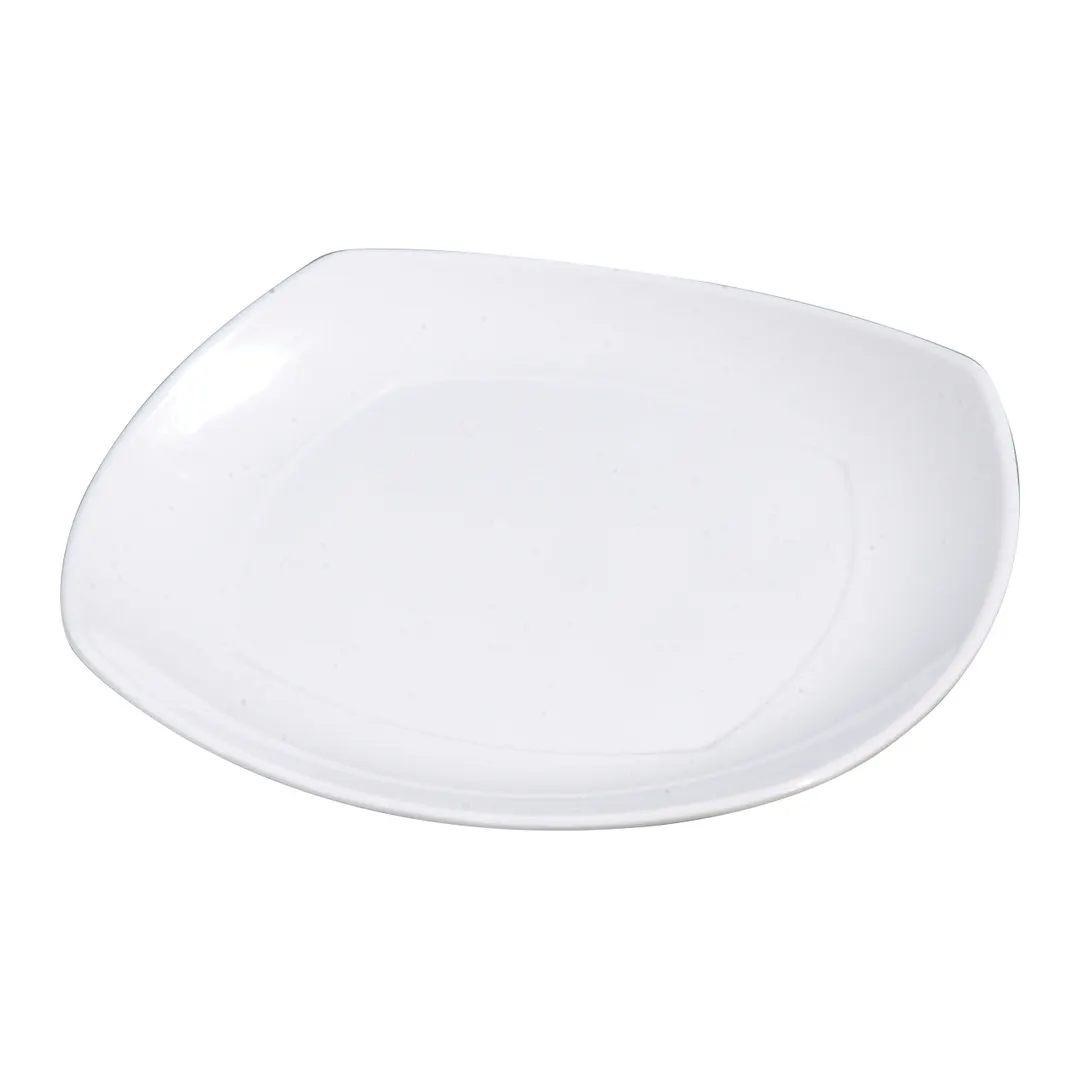 Carlisle 4330402 Square Plate, 11.5" x 11.5", White Melamine, Rolled Edge, Rim, Dishwasher Safe
