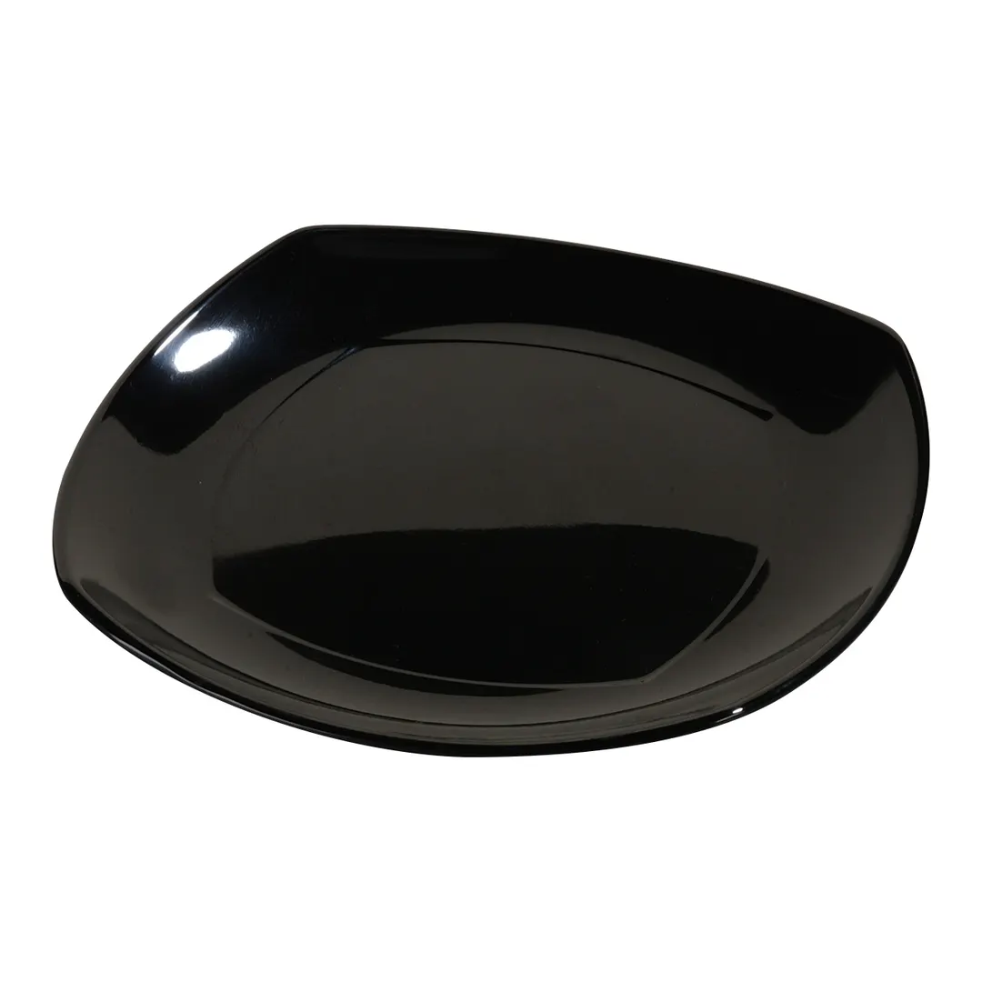 Carlisle 4330603 Square Plate, 9.5" x 9.5", Black Melamine, Rolled Edge, Dishwasher Safe, NSF
