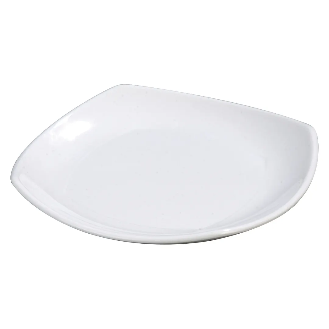 Carlisle 4330802 Square Plate, 7-3/4" x 7-3/4", White Melamine, Rolled Edge Rim, Dishwasher Safe