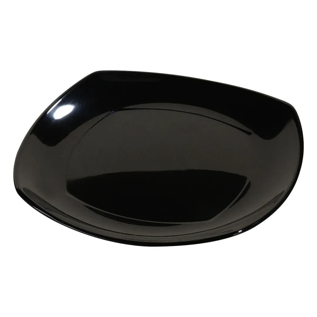 Carlisle 4330803 Square Plate, 7-3/4" x 7-3/4", Black Melamine, Rolled Edge, Rim, Dishwasher Safe