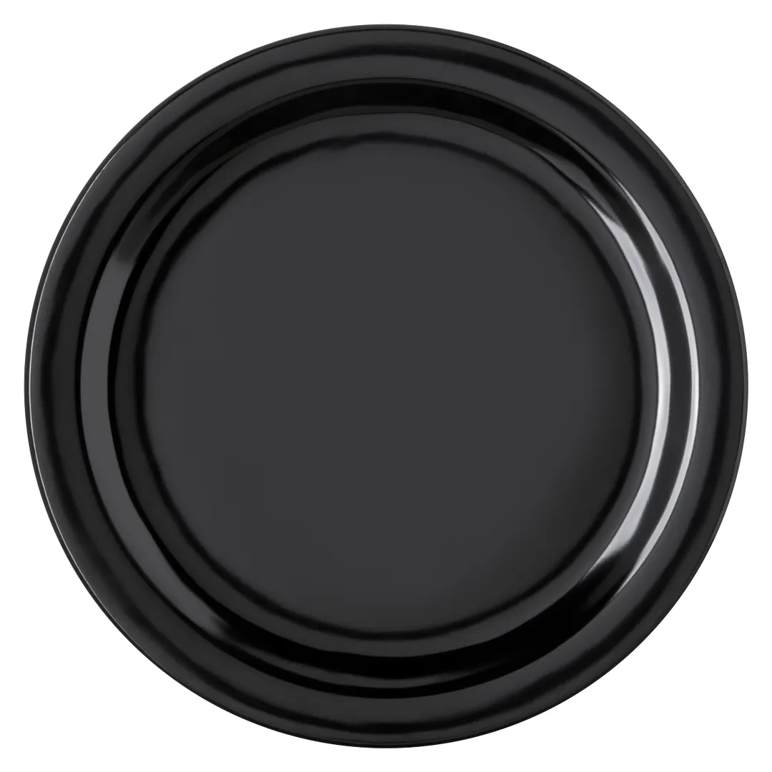 Carlisle 4350003 Dallas Ware® Dinner Plate, 10.2" Diameter, Black Melamine, BPA‑Free, Safe - 1/Each