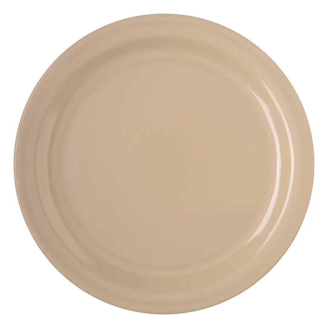 Carlisle 4350025 Dallas Ware® Dinner Plate, 10.2" Round Melamine, Tan, Rim, BPA‑Free, NSF Certified