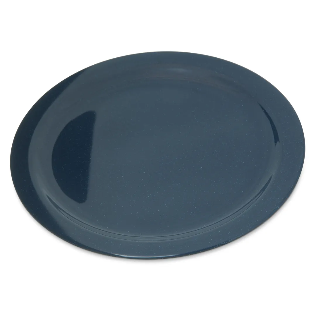 Carlisle 4350035 Dinner Plate, 10-1/5" Dia, Rim & Foot, Melamine, Café Blue, BPA‑Free, NSF