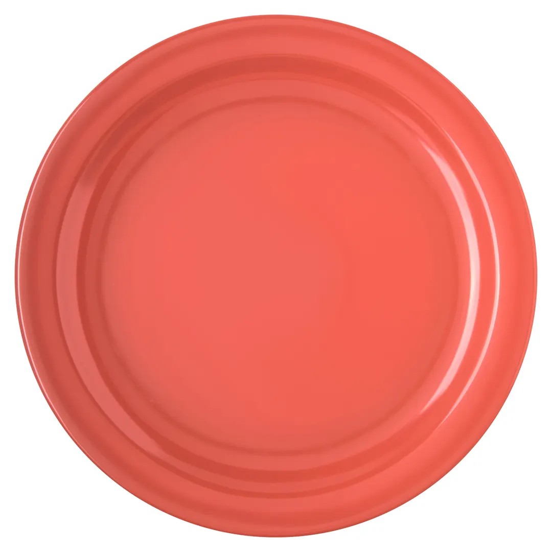 Carlisle 4350052 Dinner Plate, 10.2" Diameter, Rim Foot, Dishwasher Safe Melamine, Sunset Orange