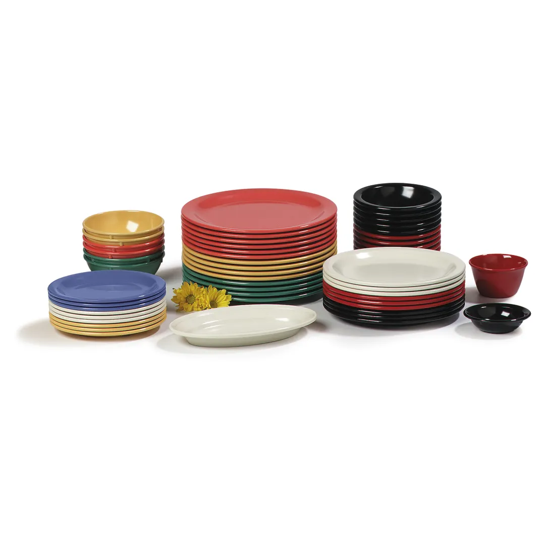 Carlisle 4350102 Dinner Plate, 9" White Round Melamine, Reinforced Rim, BPA‑Free, NSF Certified