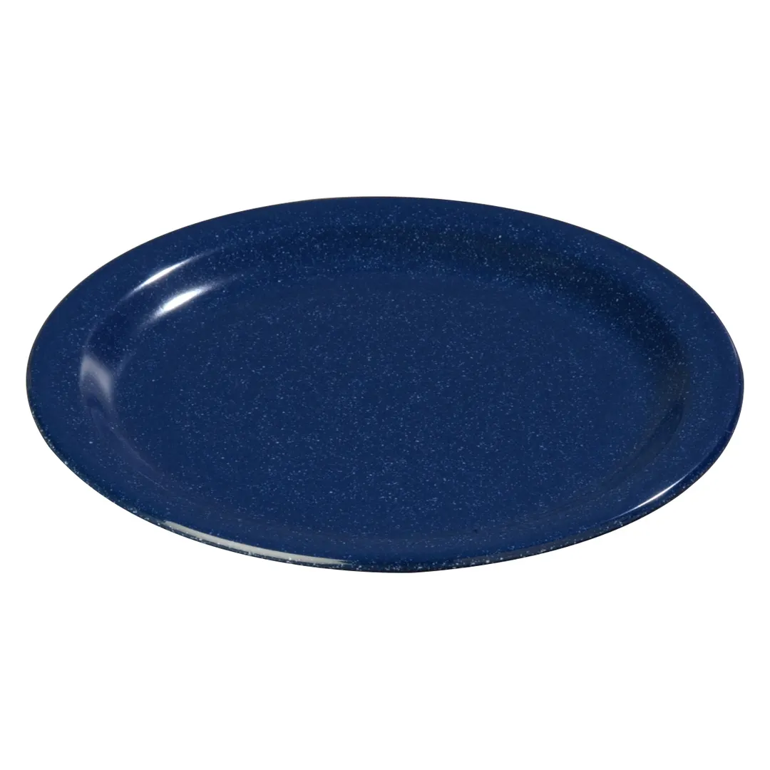 Carlisle 4350135 - Dallas Ware® 9" Plastic Dinner Plate, Rim, Melamine Café Blue, BPA Free, NSF Certified