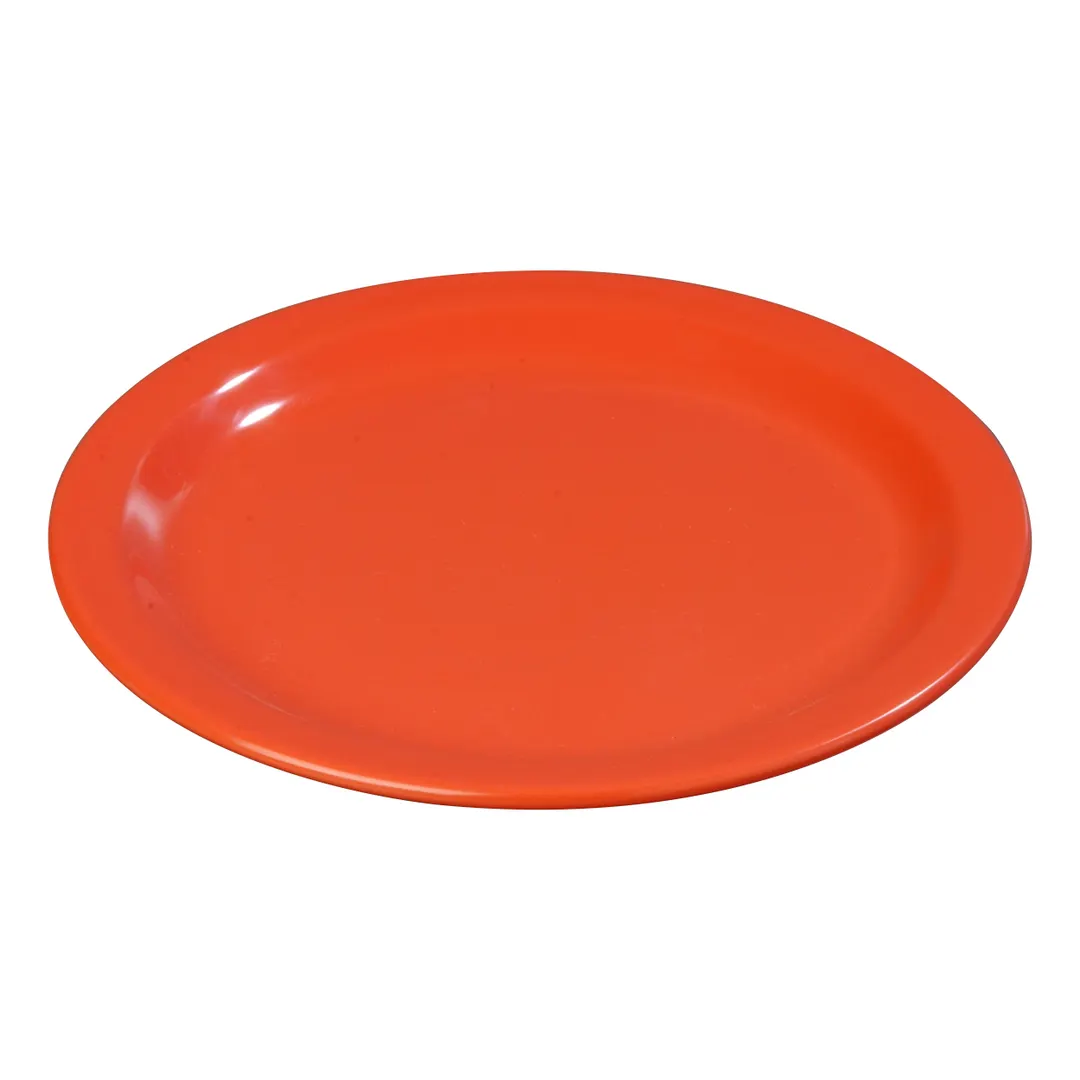 Carlisle 4350152 Dinner Plate, 9" Dia, Reinforced Rim, Melamine, Sunset Orange, BPA‑Free, NSF