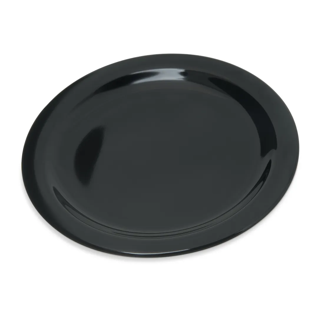 Carlisle 4350303 - Dallas Ware Salad Plate, 7-1/5" Diameter, Black Melamine, Rim, Dishwasher Safe