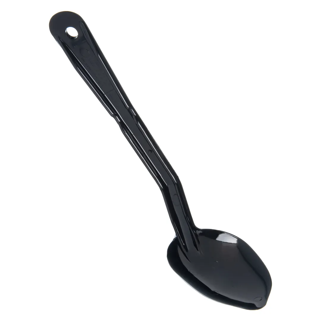 Carlisle 441003 Solid Serving Spoon, 11"L, Plastic, Black, Dishwasher Safe