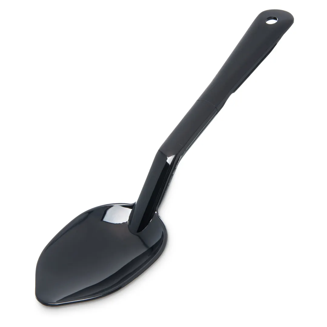 Carlisle 441003 Solid Serving Spoon, 11"L, Plastic, Black, Dishwasher Safe