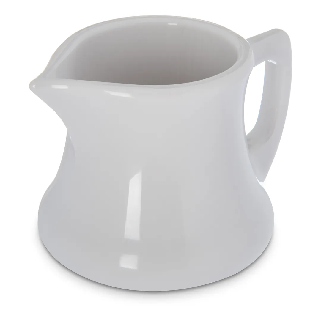 Carlisle 456302 Creamer Pitcher, 3 oz, 2-5/9" Diameter, White SAN, Dishwasher Safe, 0°F-180°F