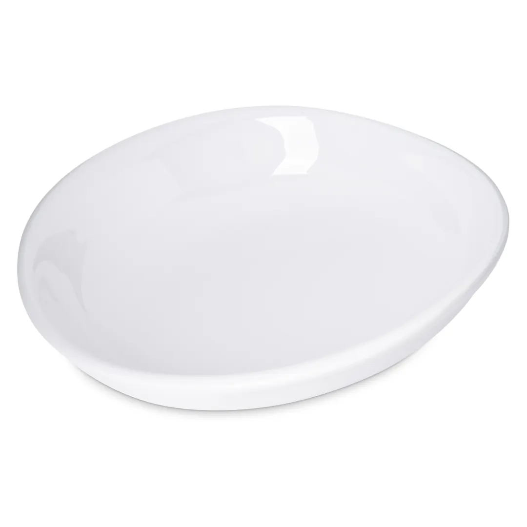 Carlisle 5300302 - Stadia Pasta Plate, 8.5" Oblong Melamine, White, Break‑Resistant, 212°F
