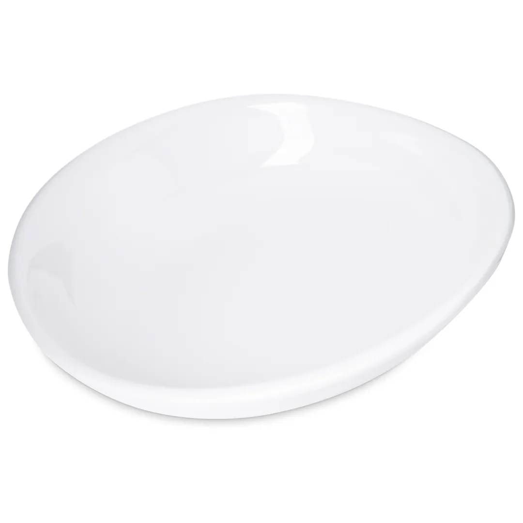 Carlisle 5300402 Stadia® Pasta Plate, 9.5" Oblong Deep Melamine, White, Dishwasher Safe, Up to 212°F