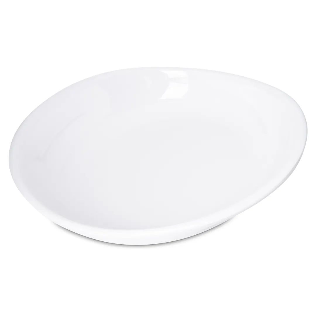 Carlisle 5300502 - Stadia Pasta Plate, 11.5" Oblong Deep Melamine, White, Up to 212°F