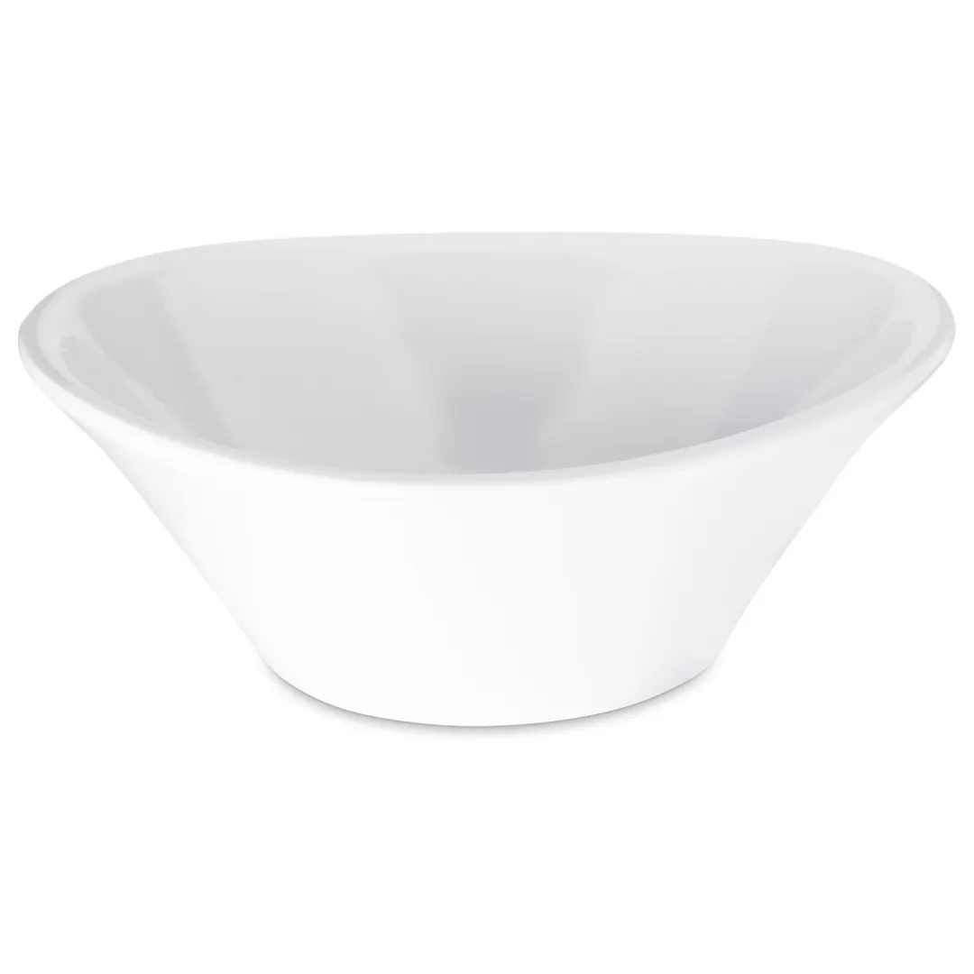 Carlisle 5300702 - 8" Oblong Melamine Bowl, 32 oz, White, Dishwasher Safe, Break Resistant, NSF