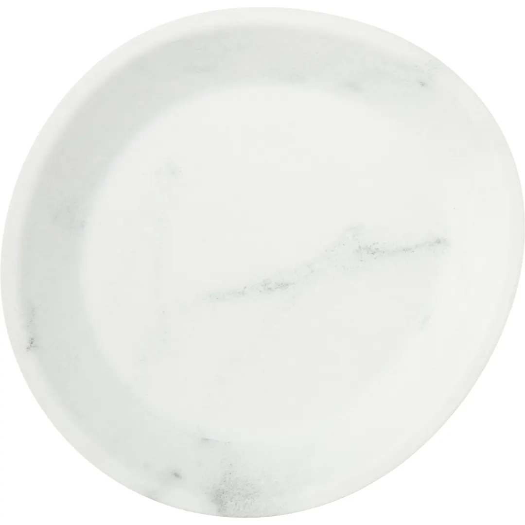 Carlisle 5310137 Plate, 15 oz 10" Oblong Coupe, Melamine White Marble Matte Finish, NSF Certified
