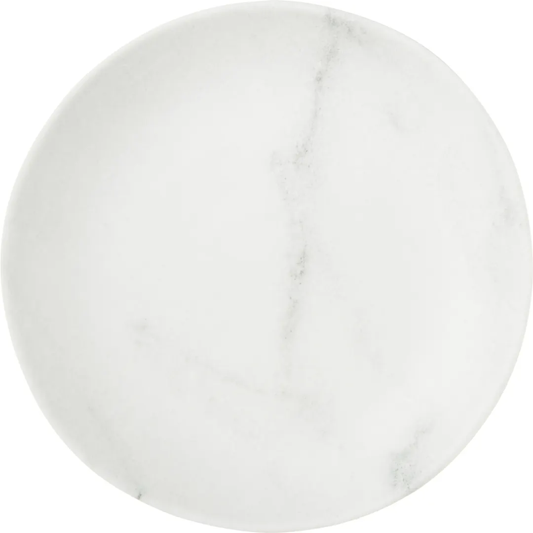 Carlisle 5310637 Ridge Salad Plate, 9" White Marble Melamine, Resistant, Dishwasher Safe, NSF