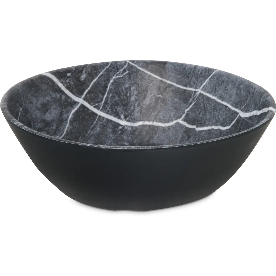 Carlisle 5310972 Ridge Bowl, 9" 34 oz Gray Melamine, Matte, Dishwasher Safe, NSF Certified