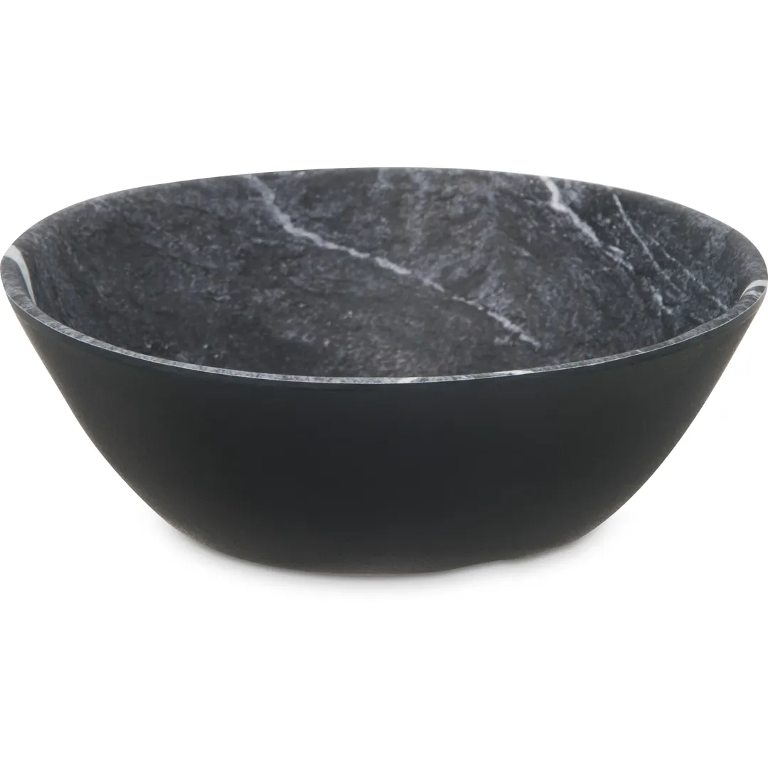 Carlisle 5311072 Ridge Bullion Bowl, 4" 8‑oz Gray Melamine, Stain‑Resistant, Dishwasher Safe, NSF