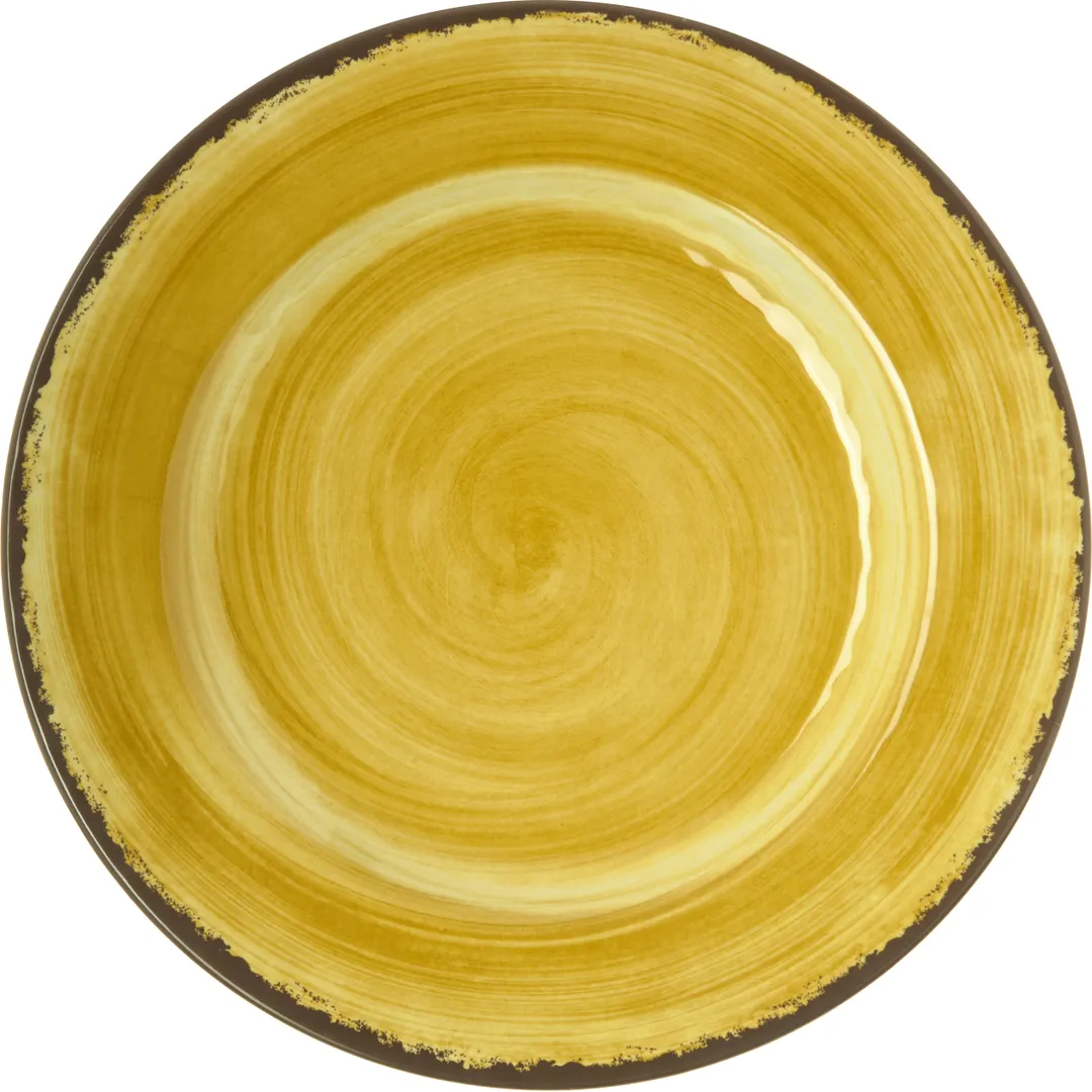 Carlisle 5400113 Mingle™ Dinner Plate, 11" Yellow Round Melamine, Rim, Stackable, Safe, BPA‑Free, NSF