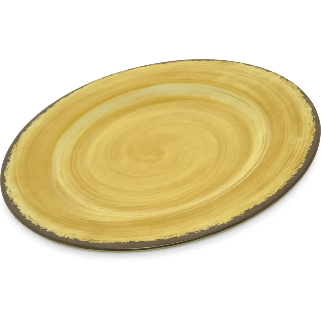 Carlisle 5400113 Mingle™ Dinner Plate, 11" Yellow Round Melamine, Rim, Stackable, Safe, BPA‑Free, NSF