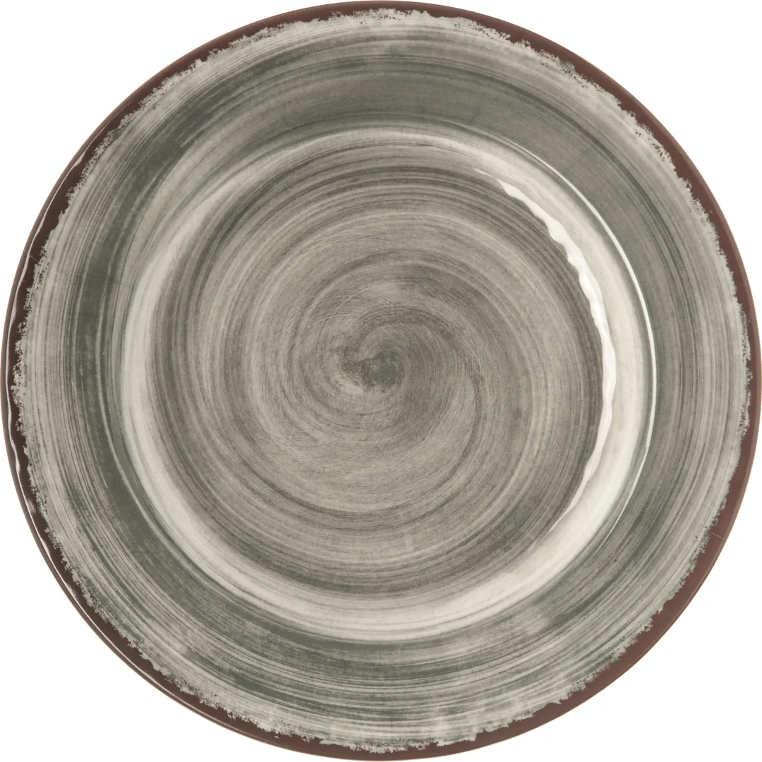 Carlisle 5400118 Mingle™ Dinner Plate, 11" Swirl Design, Smoke Gray Melamine, NSF, BPA‑Free