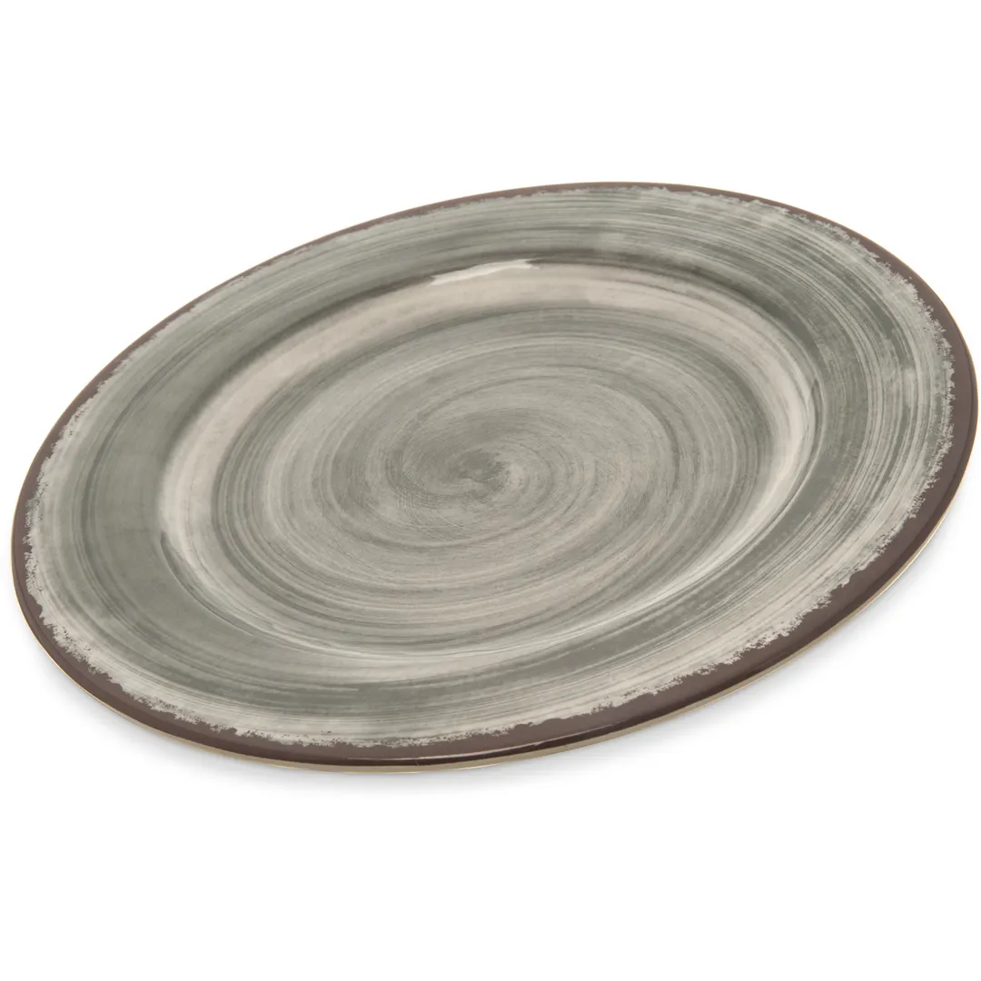 Carlisle 5400118 Mingle™ Dinner Plate, 11" Swirl Design, Smoke Gray Melamine, NSF, BPA‑Free