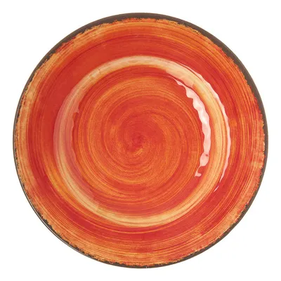 Carlisle 5400252 Mingle™ Salad Plate, 9" Orange Swirl Round, Melamine, BPA‑Free, NSF Certified