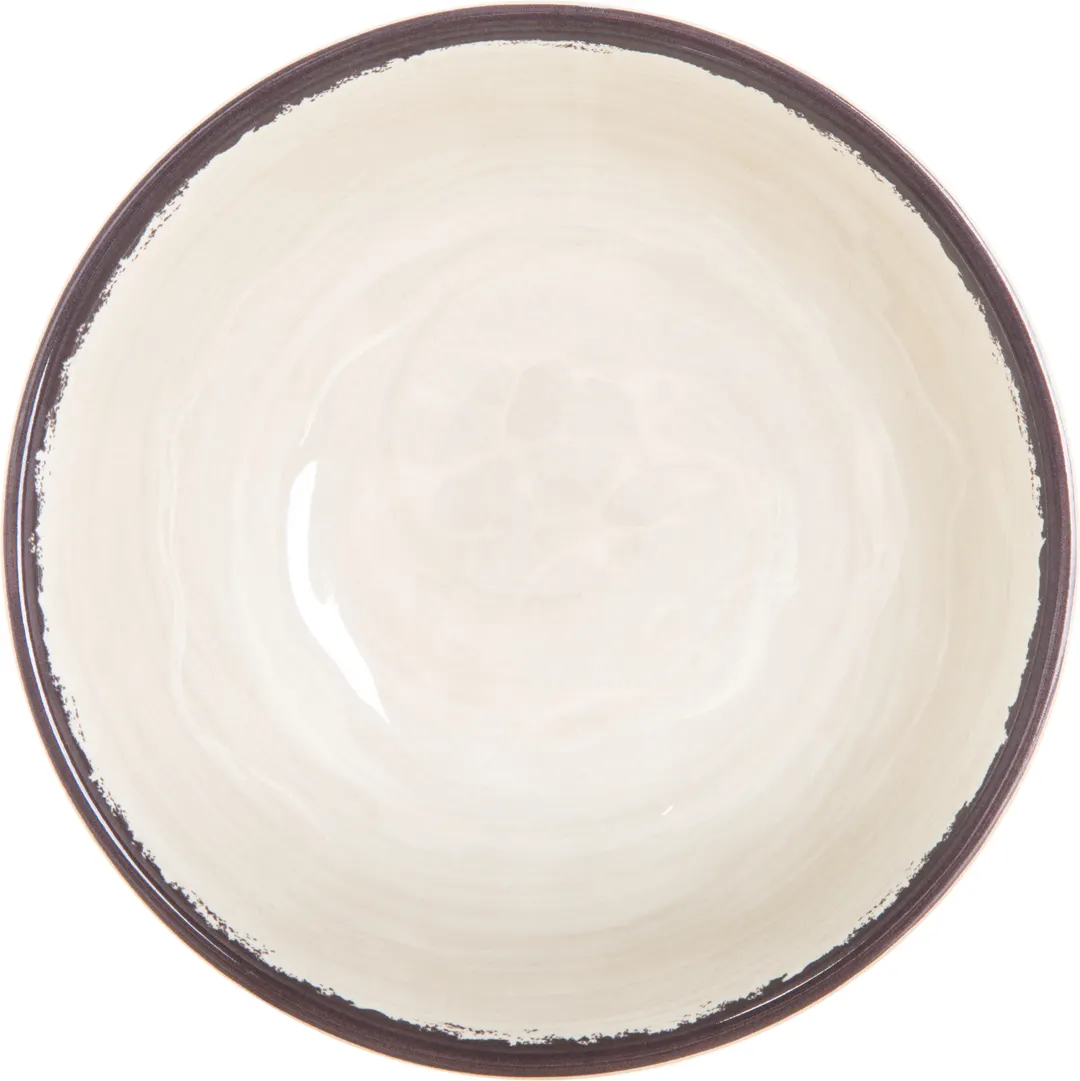 Carlisle 5400553 Mingle™ Plastic Bowl, 6" Diameter, 17‑18 oz, Beige Melamine, Swirl, NSF Certified