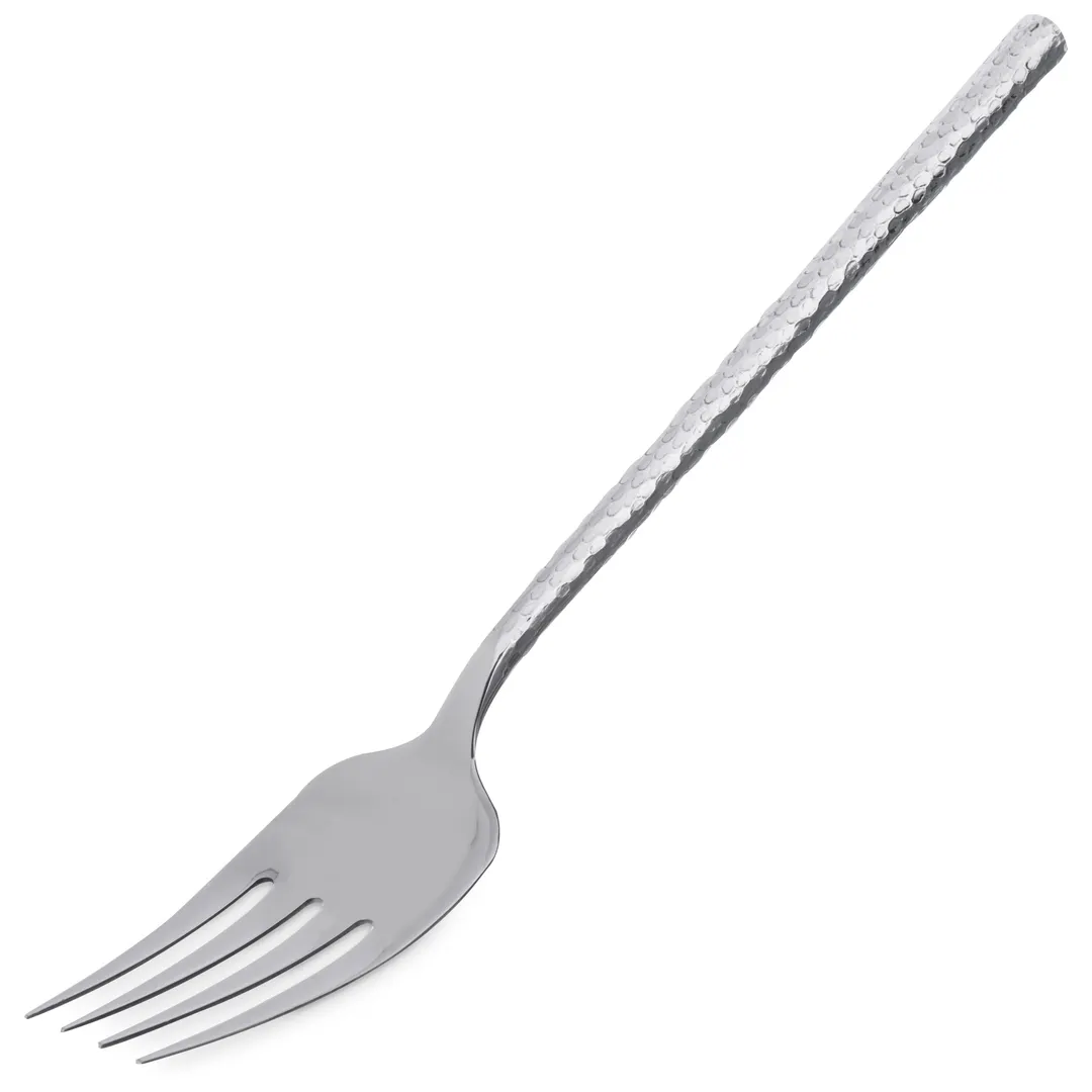 Carlisle 60202 Terra Cold Meat Fork, 12"L, Slotted, Stainless Steel, Hammered Mirror Finish