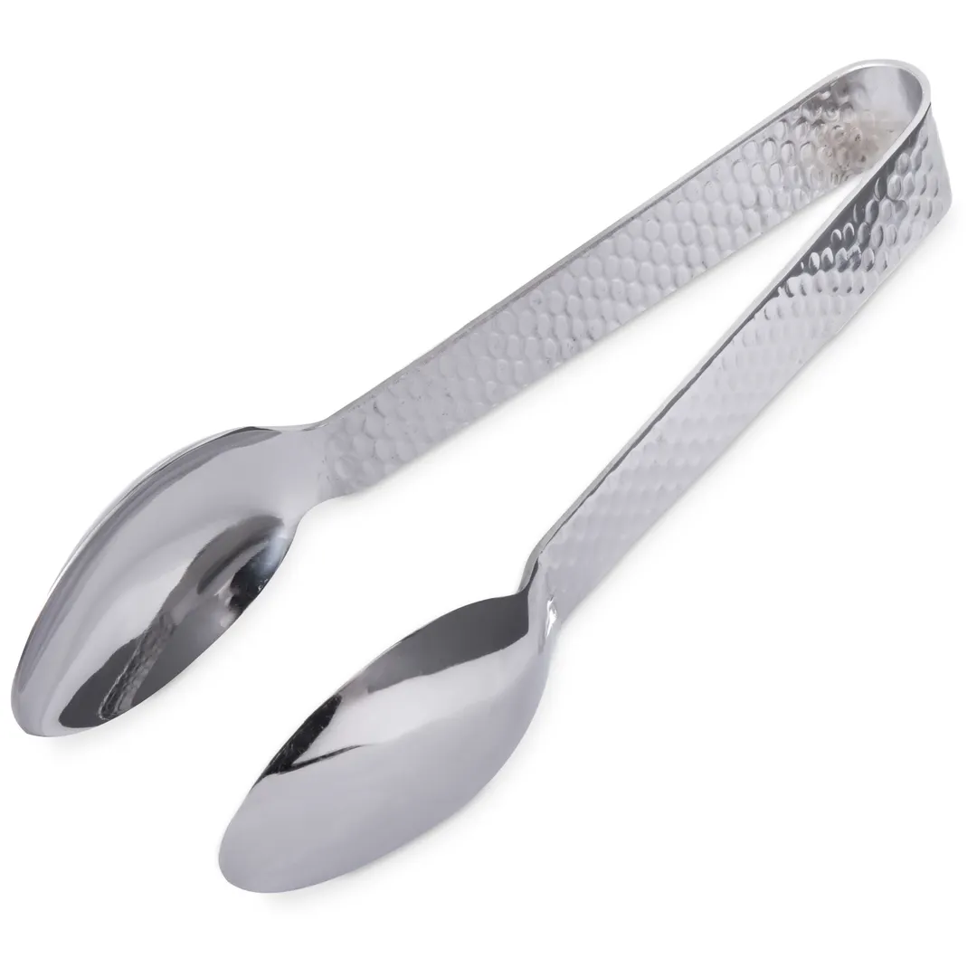 Carlisle 60209 Terra™ Serving Tongs, 7"L, Stainless Steel, Hammered Mirror Finish