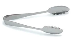 Carlisle 607683 Scalloped Serving Tongs, 10-1/2"L, 18/8 Stainless Steel, Mirror-Polish Finish
