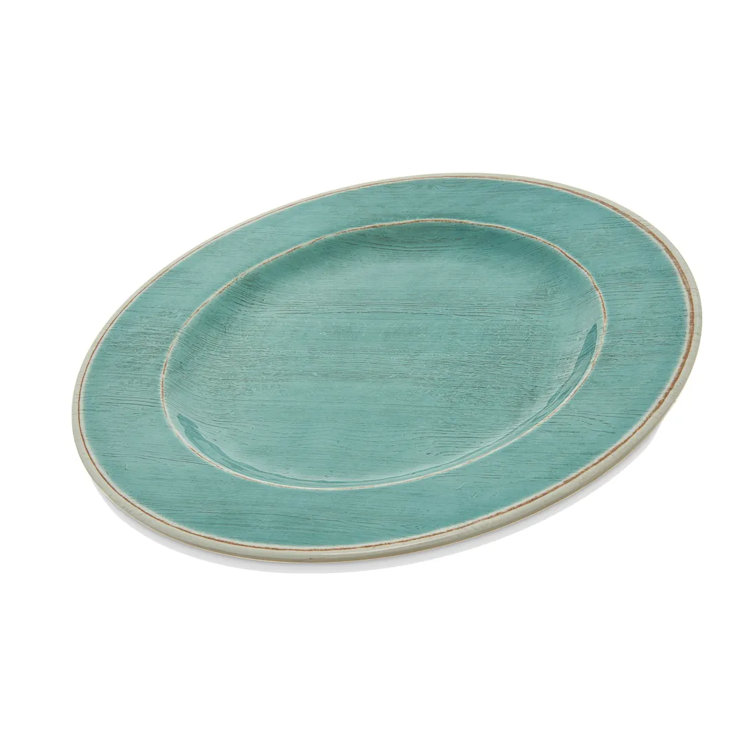 Carlisle 6400115 Grove Dinner Plate - 11" Round Melamine, Blue, Rim, Dishwasher Safe, NSF Certified