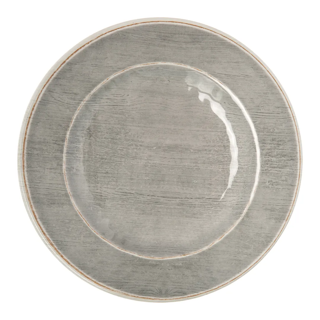 Carlisle 6400218 Grove Salad Plate, 9" Round Rim, Smoke Gray Melamine, NSF Certified, BPA Free