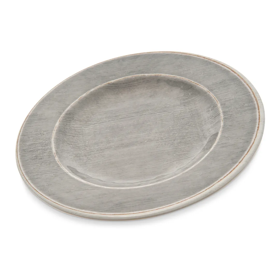 Carlisle 6400218 Grove Salad Plate, 9" Round Rim, Smoke Gray Melamine, NSF Certified, BPA Free