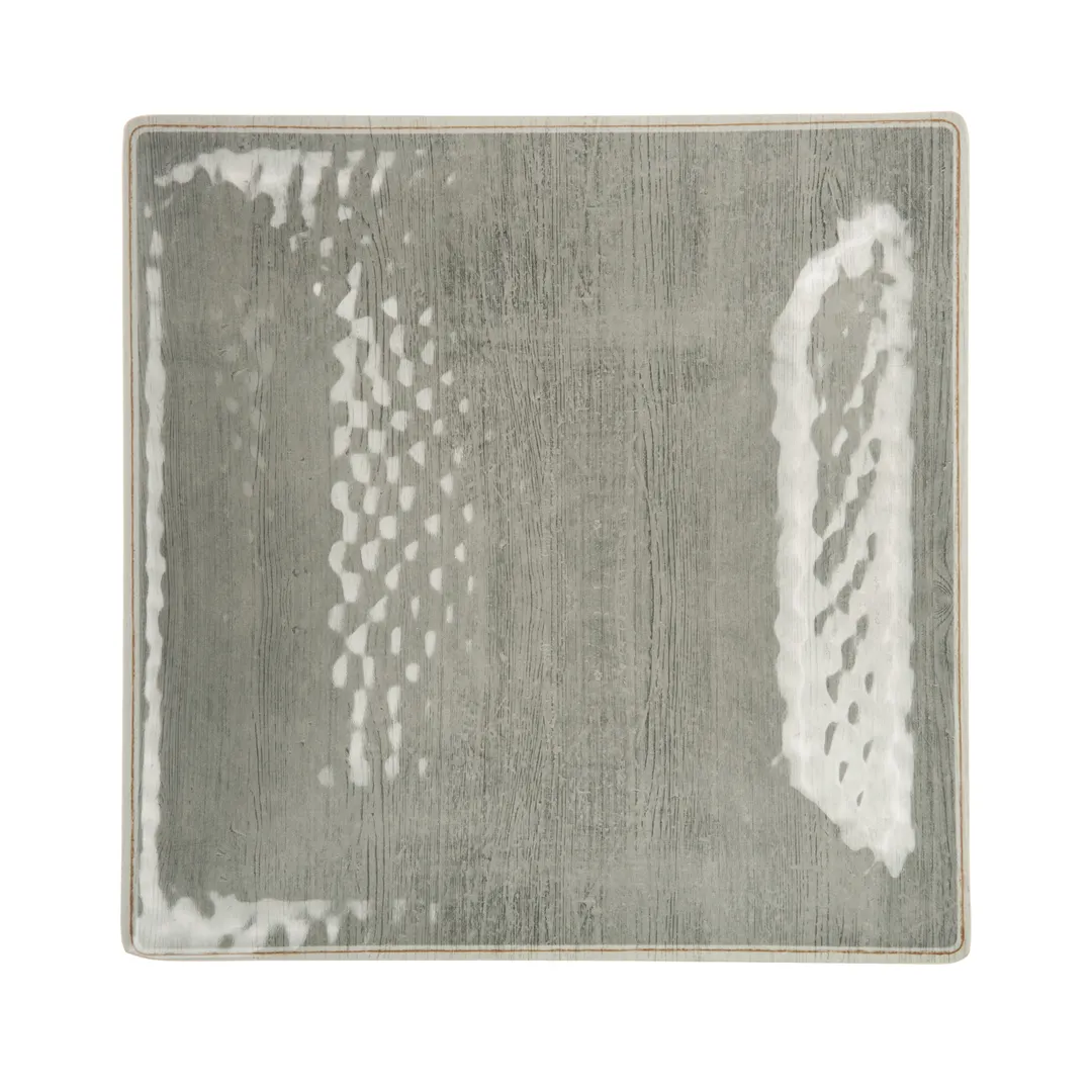 Carlisle 6402218 - Grove Square Plate, 10.5" Smoke Gray Melamine, Dishwasher Safe, NSF, BPA Free