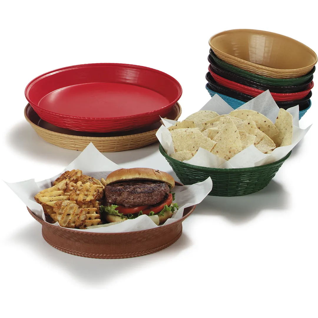 Carlisle 650403 - 9" Oval Basket, Black Polypropylene, Stackable, Dishwasher Safe, NSF, USA