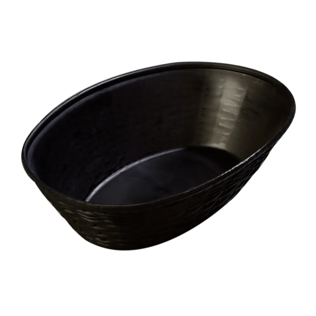 Carlisle 650403 - 9" Oval Basket, Black Polypropylene, Stackable, Dishwasher Safe, NSF, USA