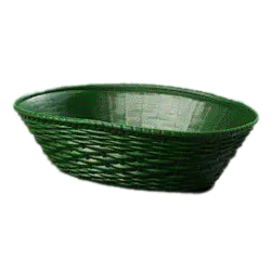 Carlisle 650409 - Oval 9" Diameter Green Polypropylene Basket, Dishwasher Safe, NSF, Made in USA