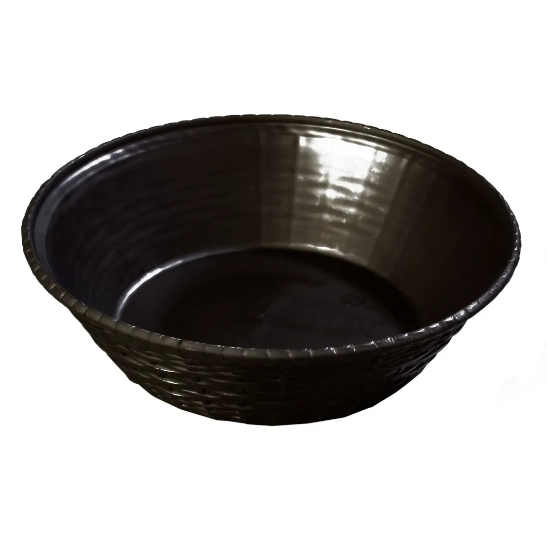 Carlisle 652403 - 9" Round Basket, Black Polypropylene, Dishwasher Safe, Made in USA