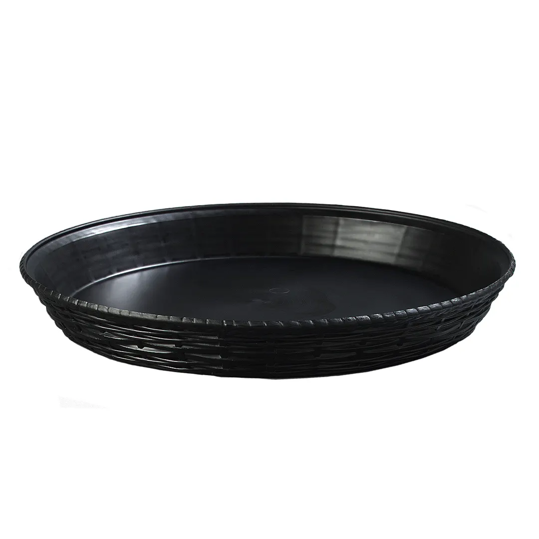 Carlisle 652603 - 12" Round WeaveWear™ Basket, Black Polypropylene, Dishwasher Safe, NSF Certified