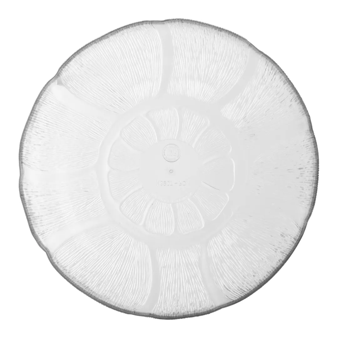 Carlisle 690707 Petal Mist Soup/Salad Plate, 24 oz (0.75 qt), 8" Clear Polycarbonate, Scalloped Edge