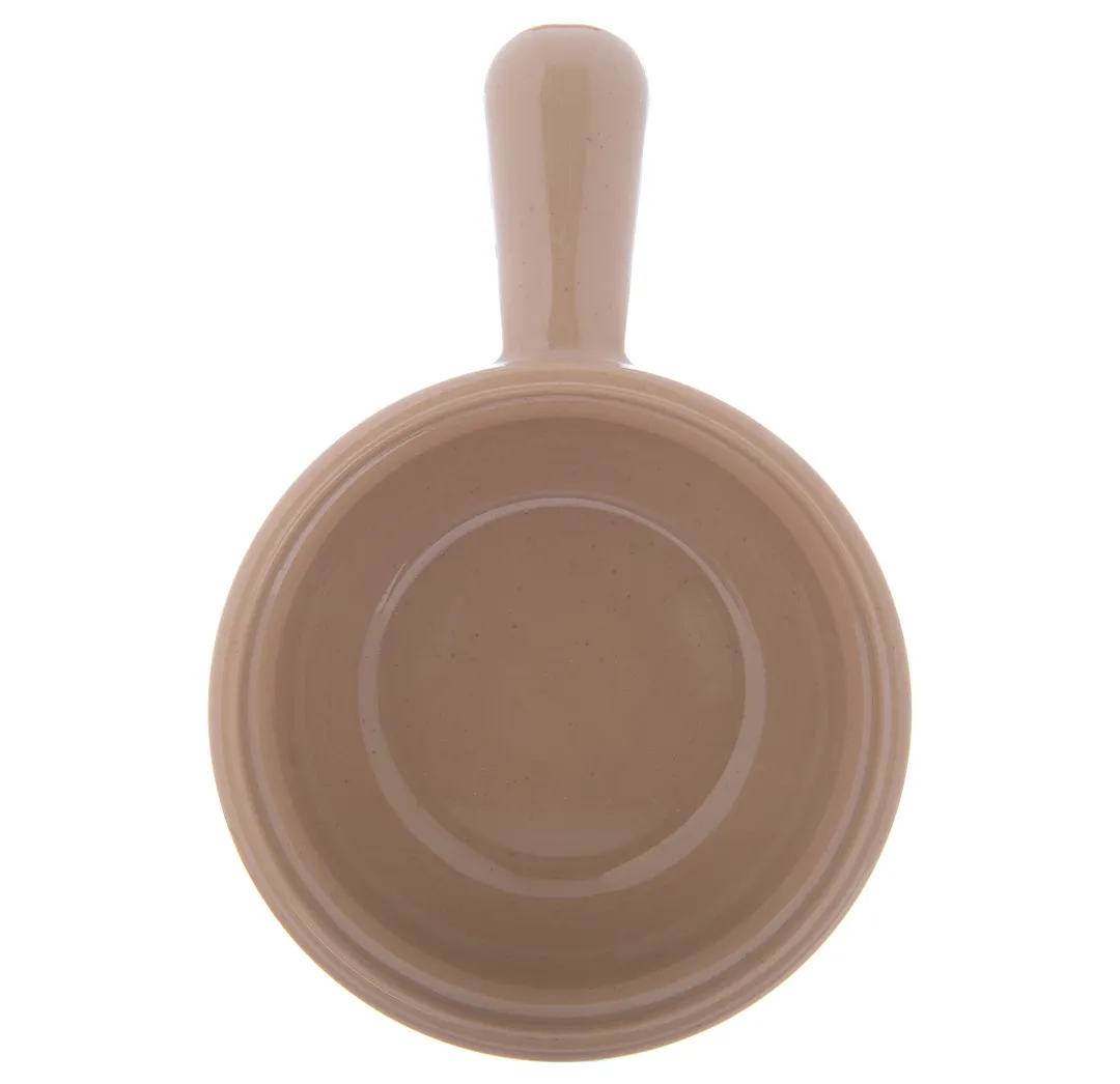Carlisle 700619 Handled Soup Bowl, 8 oz 4‑5/8" Beige SAN, Footed Stackable, Dishwasher‑Safe, BPA‑Free