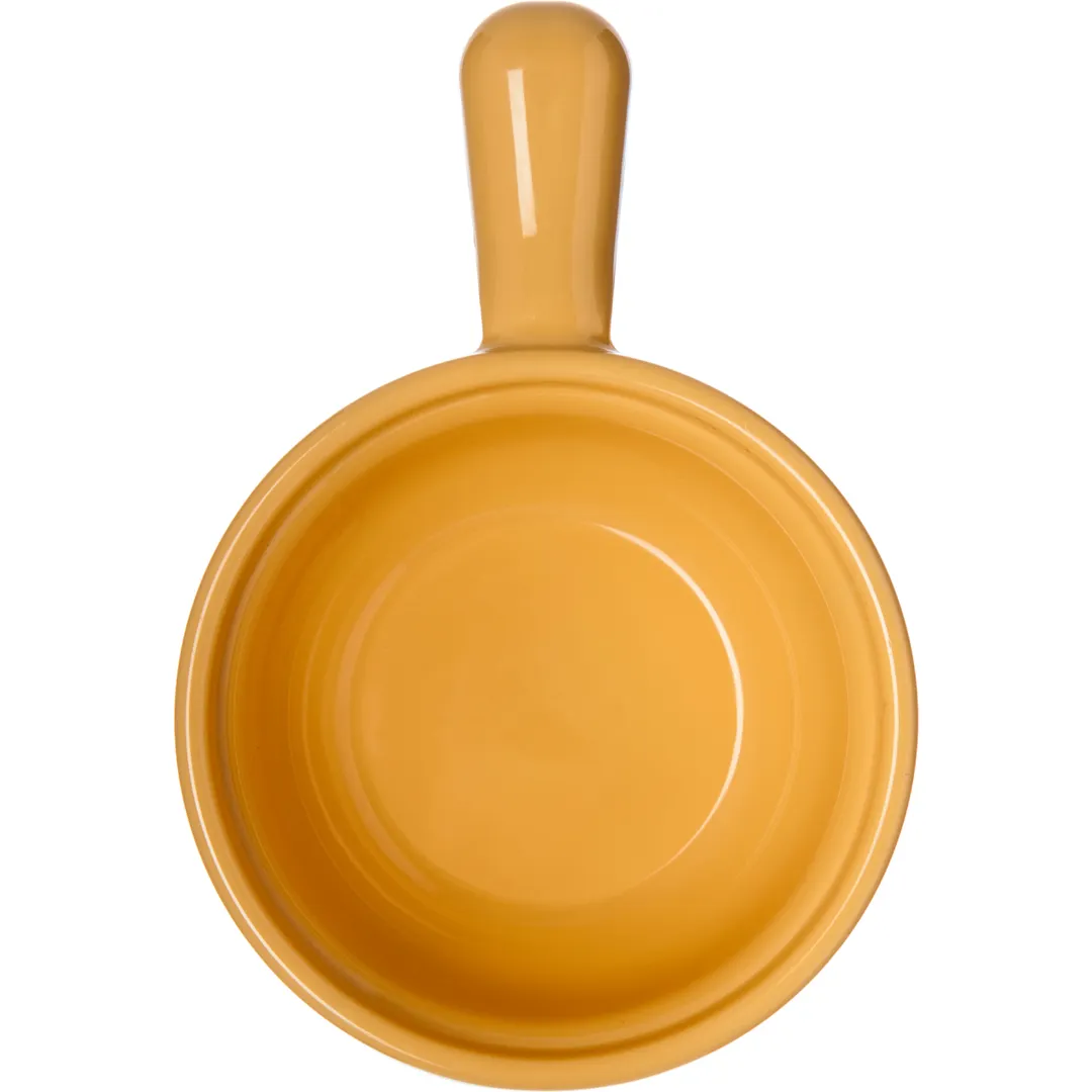 Carlisle 700622 Handled Soup Bowl, 8‑Oz, 4" Diameter, Stackable, SAN/Polycarbonate, Yellow, BPA‑Free