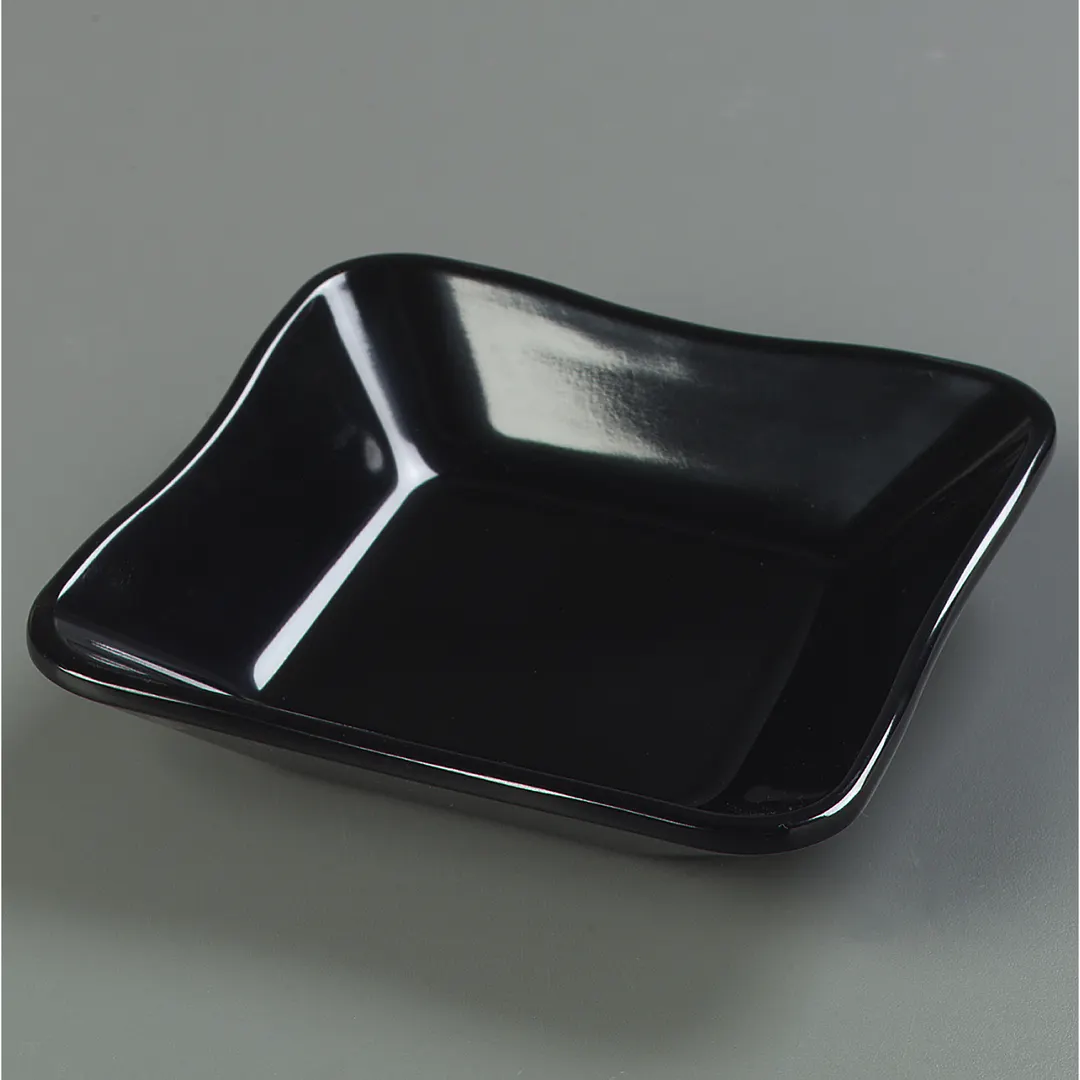 Carlisle 793403 Deliware® Platter Inset Dish, 5½" Square, 8.5 oz, Black Melamine, Dishwasher Safe