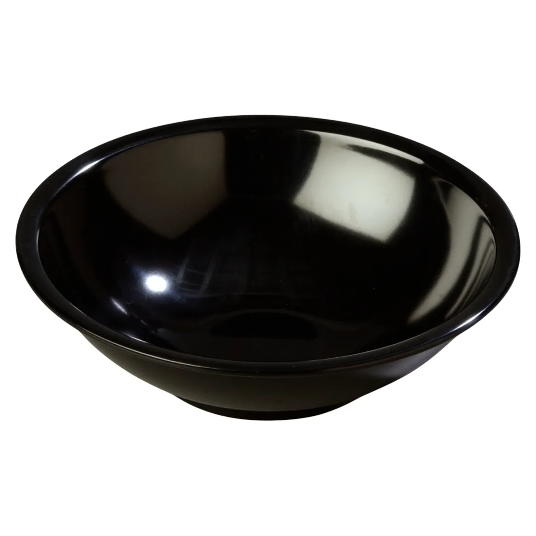 Carlisle 800B03 - 7" Black Melamine Salad Bowl, 24-27 oz, Dishwasher Safe, BPA‑Free, NSF Certified
