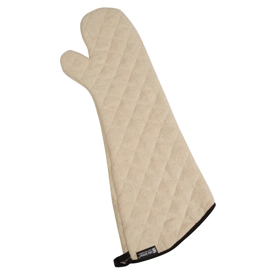 Carlisle 824TM San Jamar Oven Mitt, 24", Heavy Duty Terry Cloth, Natural, Machine Washable - 1 Pair